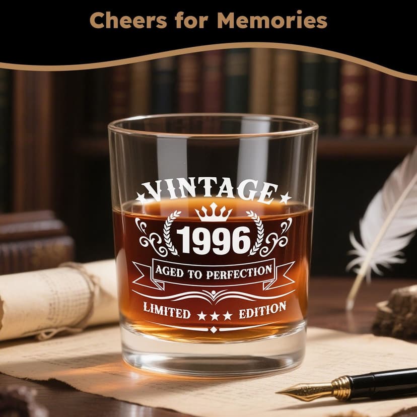 30th Birthday Gifts for Men, 30th Men’s Birthday Gifts for Men Who Have Everything Vintage 1996 Whiskey Glass Baseball Cap 30 Year Old Funny Personalized Birthday Gifts for Him Husband Boyfriend Dad B0FVFCPSLS