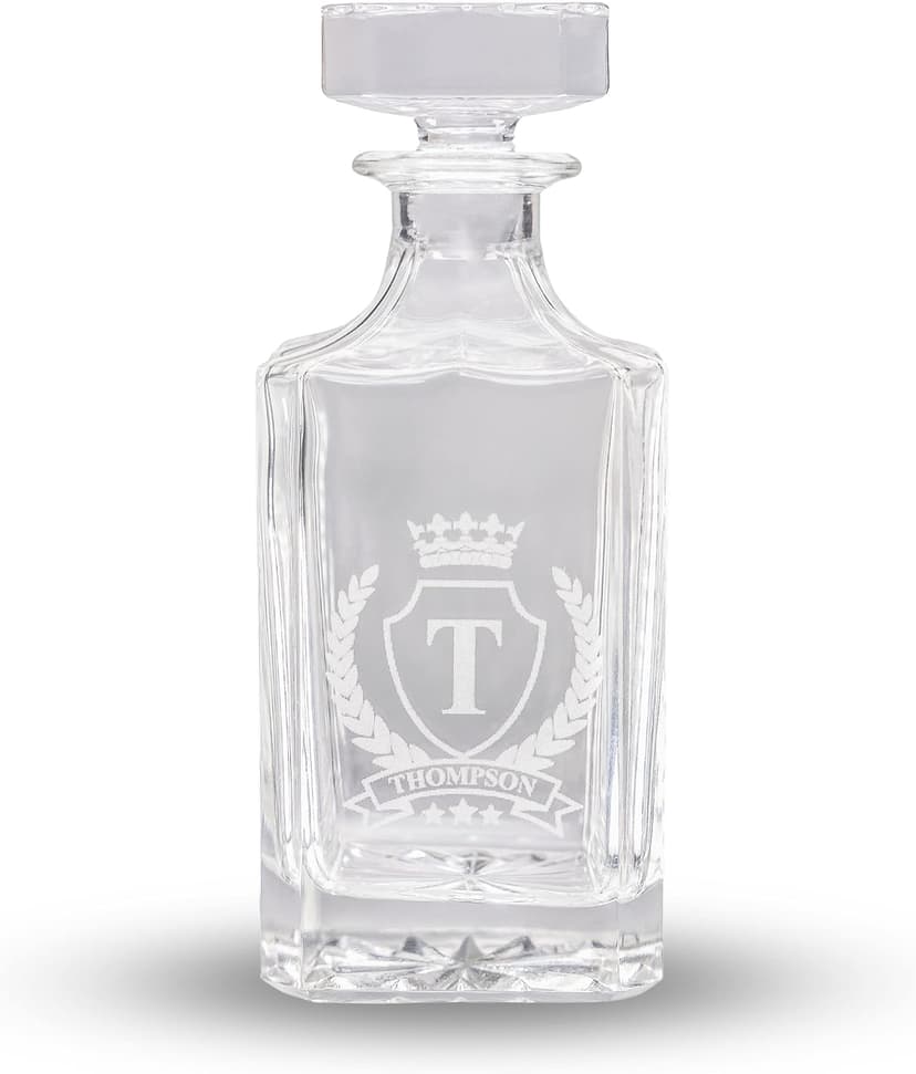Engraved whiskey gift for dad, husband, groom, groomsmen, Father’s Day, weddings, birthdays, or retirement Personalized Whiskey Decanter Set, Custom Design B0BTF846SP