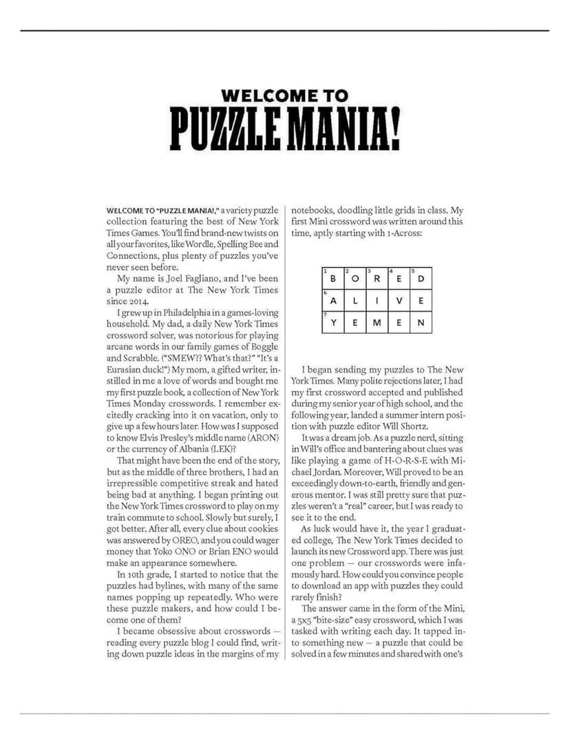 Puzzle Mania!: Wordle, Connections, Spelling Bee, Minis and More! (New York Times Games Books) B0DXD5JSLL