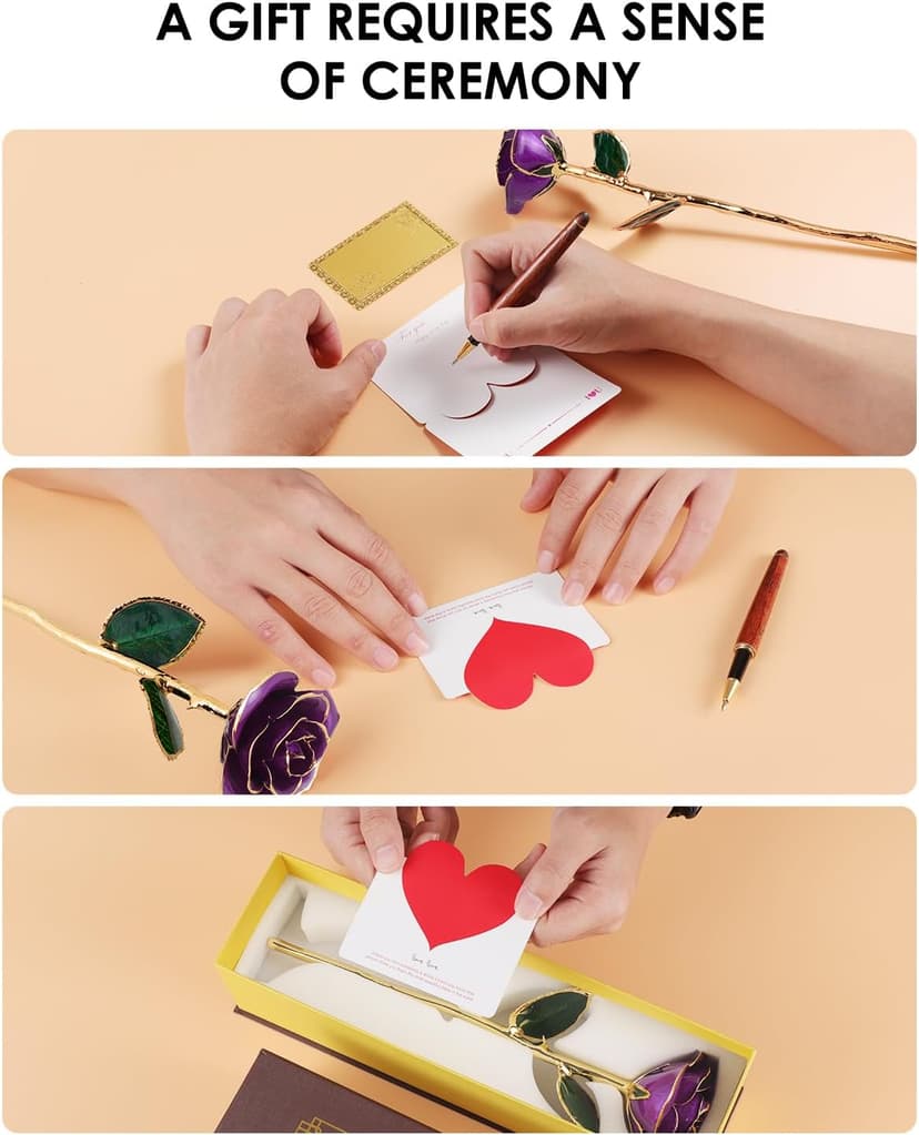 Handpicked real rose dipped in 24K gold; a one-of-a-kind keepsake for women on Valentine’s Day, Mother’s Day & anniversaries 24K Gold Dipped Real Rose, Forever Flower, Purple B0F93N2SKX