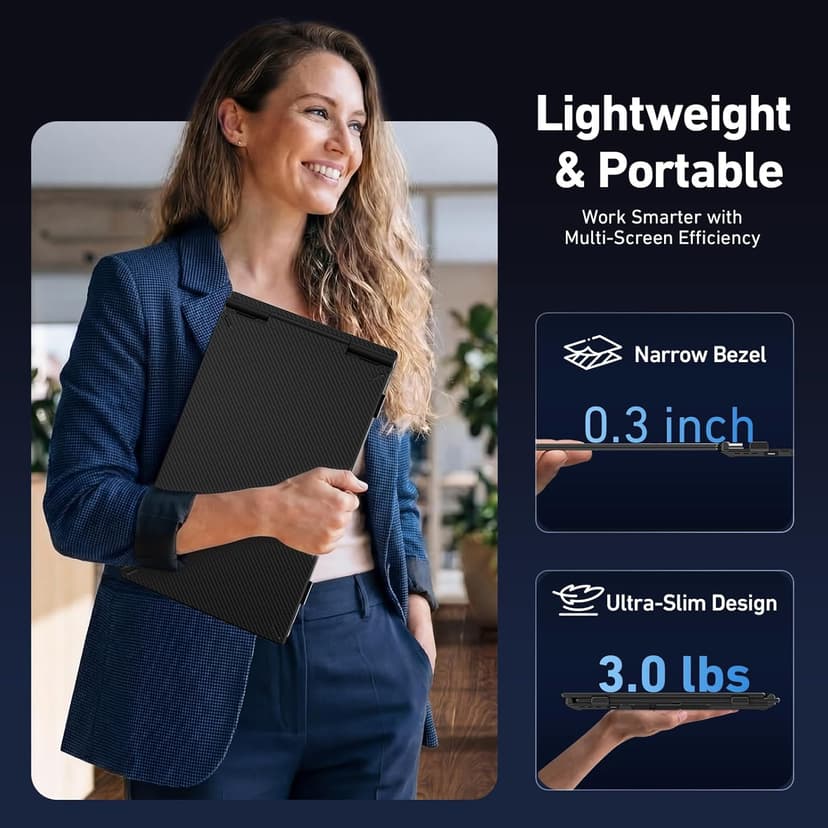 Vixtan 14" Triple Laptop Screen Extender, 3.0 lbs Lightweight FHD IPS Portable Monitor for Laptop, USB-C Plug & Play Multi Screen Attachment for 13-17.3" laptops with Windows/Mac/Chrome