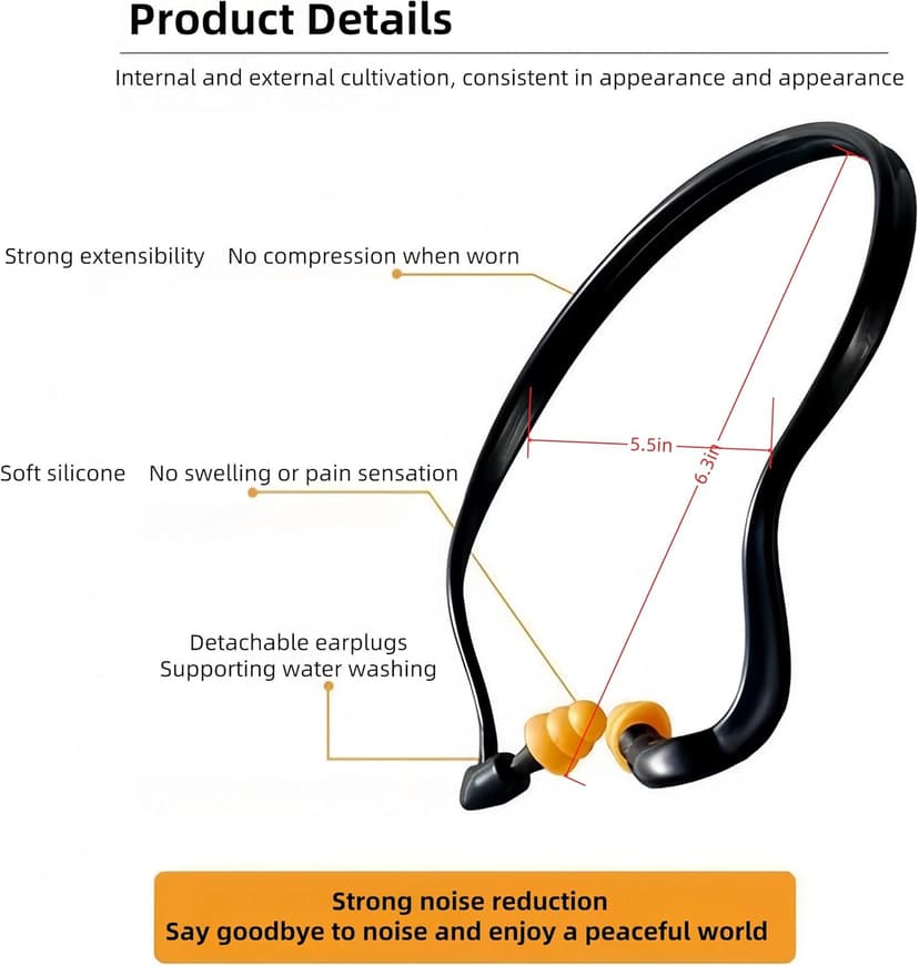 Banded Earplugs for Shooting 29dB NRR - Noise Cancelling Reusable Silicone Ear Plugs for Sleeping, Concerts, Work & Sports - Lightweight 3-Pack (Orange/Blue/Black)