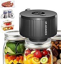Upgraded 3-in-1 Electric Mason Jar Vacuum Sealer Kit for Jars, Bags, Food Savers & Containers | Auto-Stop Jar Sealer with 4-Hours Battery Life & One-Handed Operation for Dry Foods, Jams & Leftovers