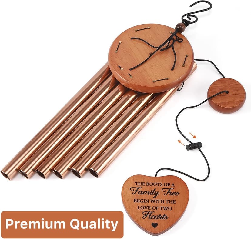 Golden 50th Anniversary Decorations for Couples, Parents & Friends, 32" Wind Chimes Includes Gift Box AMBOBE 50th Wedding Anniversary Wind Chime Gifts B0FSSL284Y