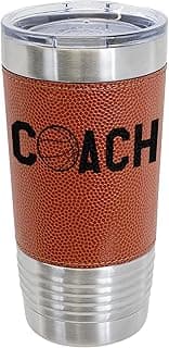 Basketball Coach Stainless Steel Tumbler - 20oz Insulated - Textured Basketball Look and Feel