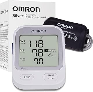 OMRON Silver Blood Pressure Monitor for Home Use & Upper Arm Blood Pressure Cuff - #1 Doctor & Pharmacist Recommended Brand - Clinically Validated - Connect App