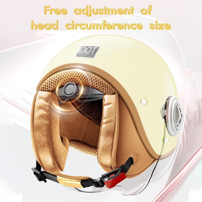 DOT Approved Kids 3/4 Open Face Motorcycle Helmet, Retro Vintage Lightweight Helmets, for Boys & Girls 3-15 Years Old Electric Scooter Helmet Fits Dirt Bike Moped ATV Go Kart 4 Wheeler
