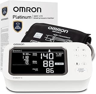 OMRON Platinum Blood Pressure Monitor for Home Use & Upper Arm Blood Pressure Cuff - #1 Doctor & Pharmacist Recommended Brand - Clinically Validated - AFib Detection - Connect App
