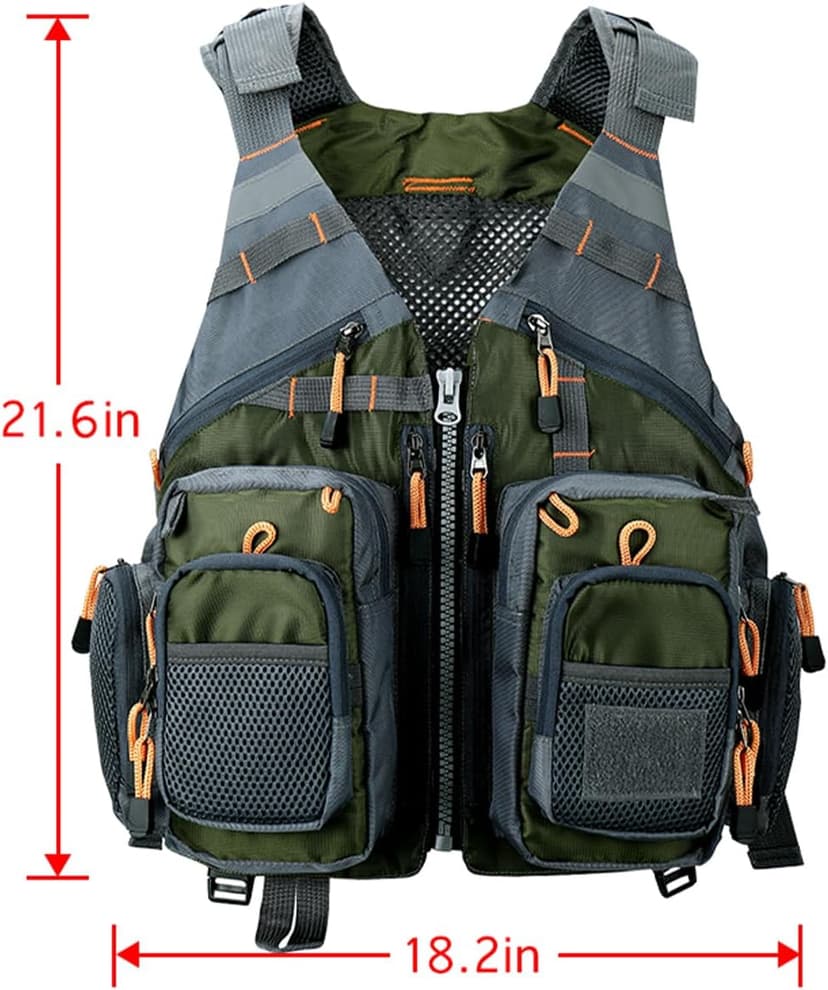 Obcursco Fly Fishing Vest for Men and Women with Breathable Mesh, Trout Fishing Gear, for Outdoors Stream Fishing