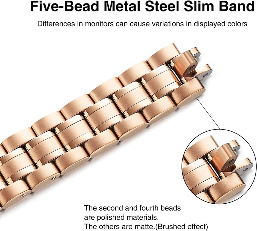 STIROLL Thin Replacement Band Compatible for Apple Watch 38mm 40mm 41mm 42mm(Series 11 10), Stainless Steel Metal Wristband Women Men for iWatch Ultra SE Series 9 8 7 6 5 4 3 2 1, Rose Gold