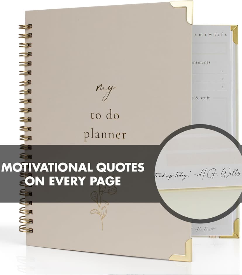 Beautiful To Do List Notebook - Aesthetic Daily Planner to Easily Organize Your Tasks And Boost Productivity - Stylish Undated ADHD Planner Gift and The Perfect School or Office Supplies For Women