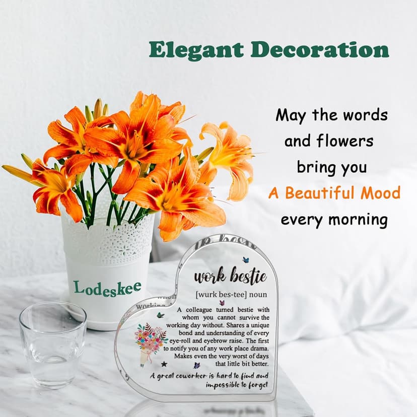 Work Bestie Christmas Gifts for Women Coworker Friends, From Coworkers to Friends Gift for Birthday Retirement Farewell Thanksgiving Day Mothers Day, Funny Work Bestie Definition Signs for Favorite Friend At Work