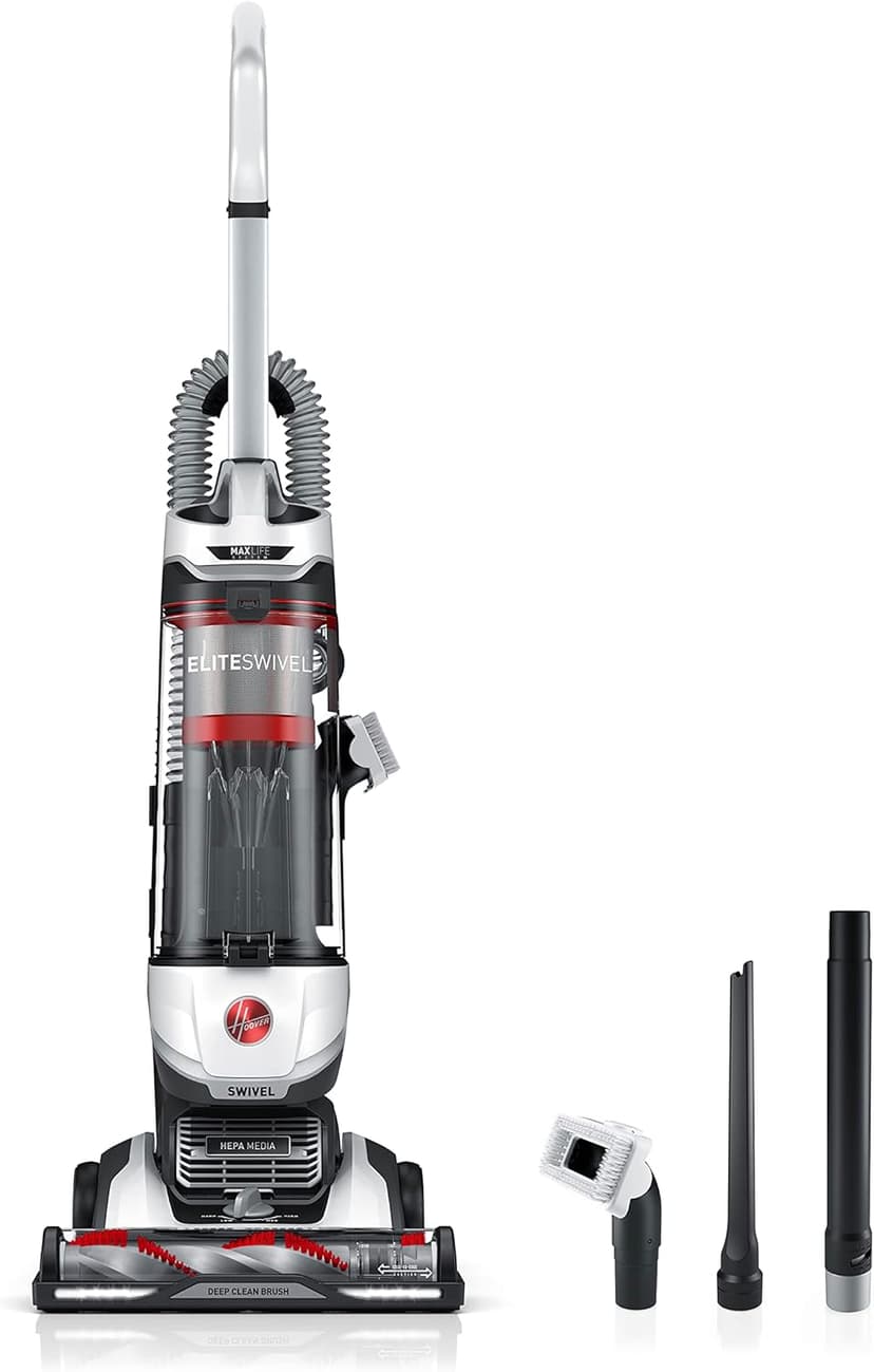 Hoover MAXLife Elite Swivel Vacuum Cleaner, Bagless Upright Vacuum, HEPA Media Filtration, MAXLife System, WindTunnel Technology, Corded Vacuum Cleaners for Home Use