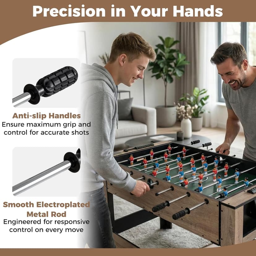 Goplus 2-in-1 Swivel Multi Game Table, 48” Combo Game Table with Foosball & Pool for Adults, Indoor Outdoor Combination Arcade Table for Home Game Room Party