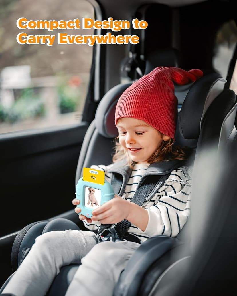 Montessori Language Learning Toys with 224 Words, Pocket Speech Therapy Toys, Sensory Learning Kit, Educational Toys for Kids Airbition Talking Flash Cards for Toddlers Ages 1‑4,224 Words English Blue B0CRYJB6GK