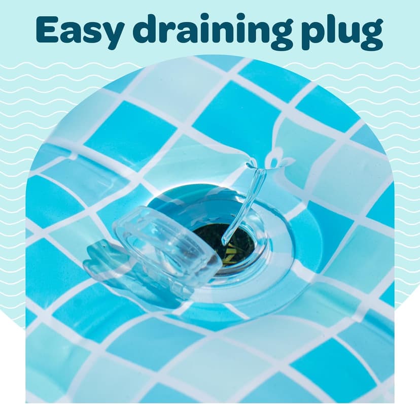 2-in-1 Inflatable Kiddie Pool, 65"x39"x10" (5'5") Soft Cushioned Floor, Handles, Drain, Shallow Rectangular Blowup Swimming Pool for Kids Age 2+ Toddler Ball Pit, Small Adult Backyard Tanning Pool