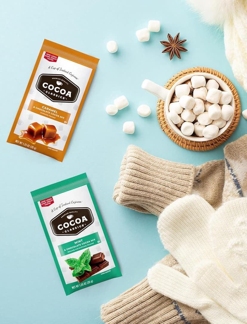 Hot Cocoa Mix Gift Set – 14 Count, 7 Flavors | Cozy Hot Chocolate Sampler Box for Students, Coworkers, Teens, Family & Friends