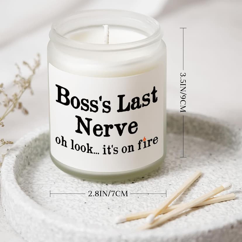 Funny Boss Gifts for Women Men- Handmade Lavender Soy Wax Candle- Best Boss Lady Gifts for Women, Birthday Christmas Gift for Boss Female, Boss's Last Nerve Candle (7oz)
