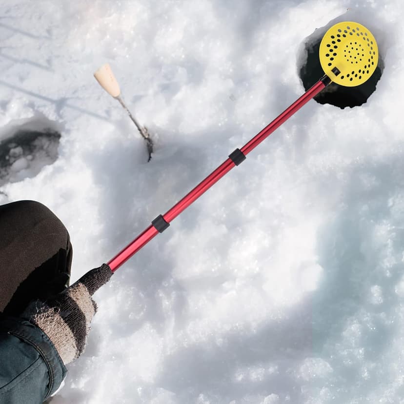 DECOHS Adjustable Ice Fishing Skimmer Scoop-Winter Ice Fishing Scooper with Long Handle-Ice Fishing Gear for Scooping out Ice While Fishing