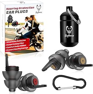 Motorcycle Ear Plugs for Wind Noise Reduction, 2 Pairs Reusable Motorcycle Accessories - Moto Earplugs, Soft Comfortable Hearing Protection for Motorbike, Touring, Racing, Riding - 25dB, Biker Gifts