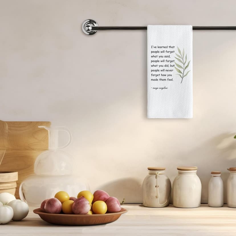 TNUW Hostess Gifts Kitchen Towels - Hostess Gifts for Women,Inspirational Quote Soft and Absorbent Kitchen Tea Dish Hand Towels 16″×24″(White)