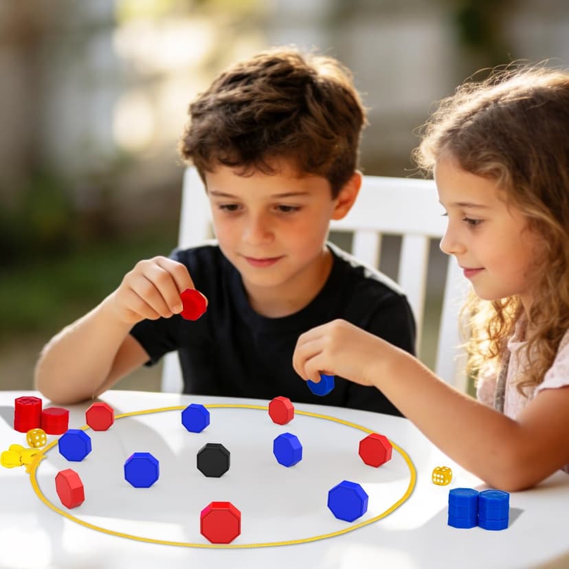 Magnetic Chess Game with Dice, 24 Stones & Black Troublemaker, Updated Family Board Games, Magnet Game with String,Magnetic Stones for Party, Travel & Camping, 2-4 Player Games for Kids & Adults