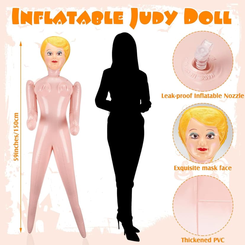 Liliful 59 Inch Blow up Doll Inflatable Life Size Funny Gag Gift for Bachelors Halloween Party Accessories Props Decoration(Cassie)