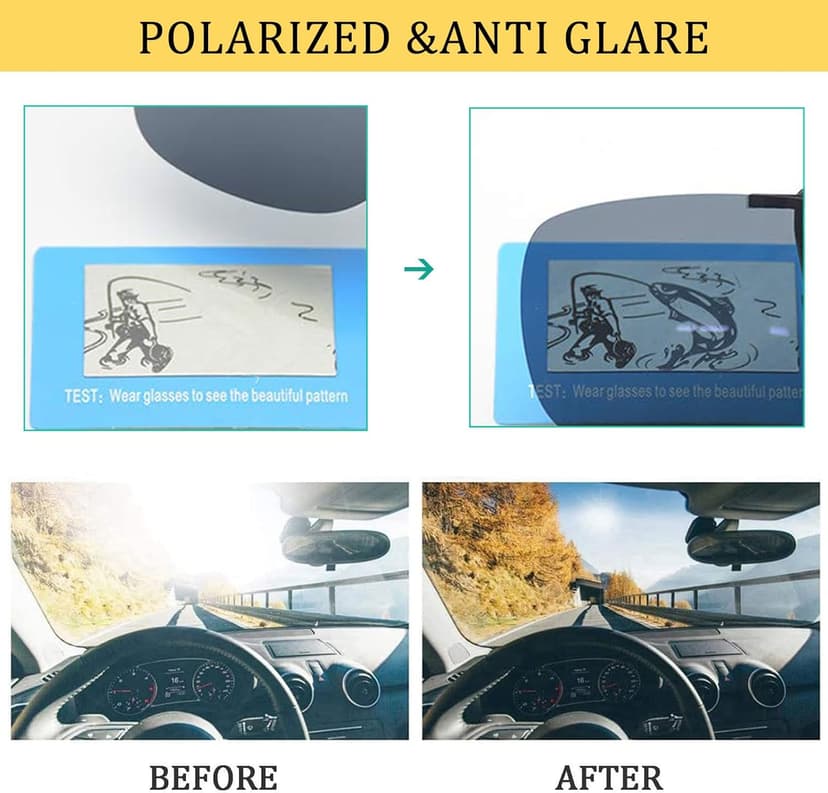 FRAZALA Polarized Clip-on Sunglasses Anti-Glare Driving Glasses for Prescription Glasses