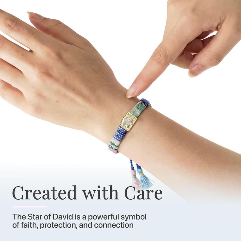 Star of David Macrame Friendship Bracelet Jewish Women Gift B07FY3824Z