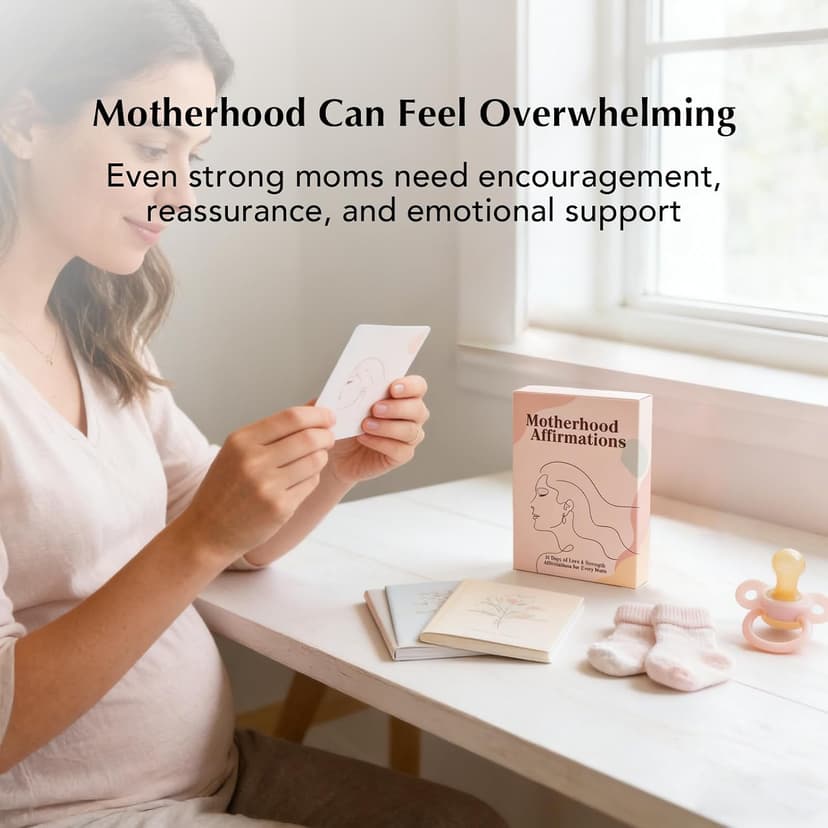 For New Moms After Birth, First-Time Moms & Baby Showers, A Thoughtful Self-Care and Encouragement Gift Push Presents for New Mom, Affirmation Cards & Amethyst Worry Stone B0GT8Z9ZP3