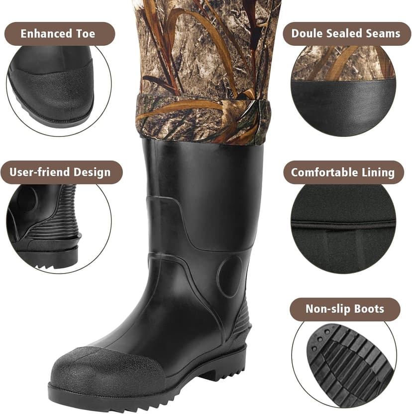 Trudave Chest Waders for Men & Women Waterproof,Fishing Neoprene Waders,Hunting Waders with Boots