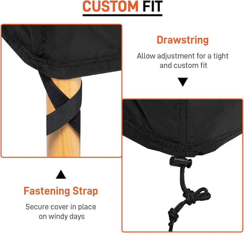 Arcedo Patio Chaise Lounge Cover Water Resistant, 2 Pack of Pool Lounge Chair Covers for Outside Stackable Cushions and Outdoor Furniture, 80" x 30" x 26" H, Black