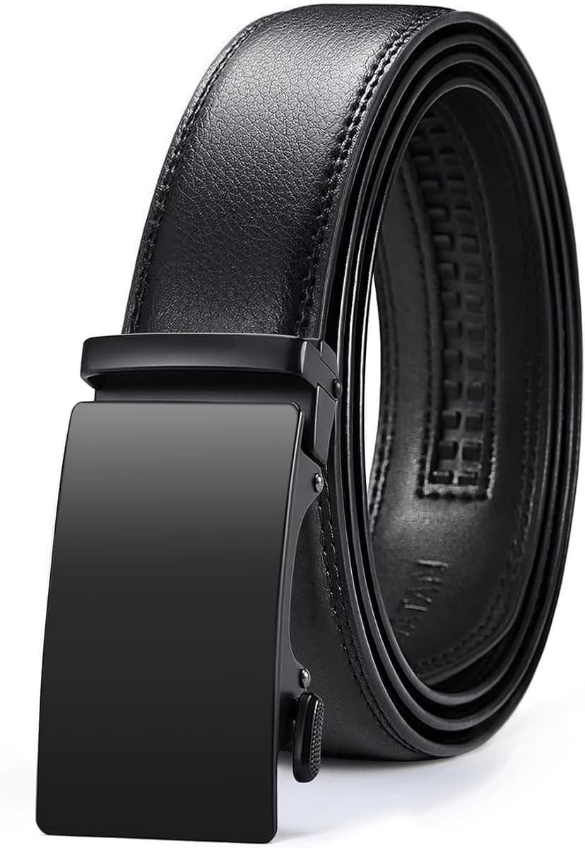 VATAN Men's Belt Leather Ratchet Belt for Men Dress Casual Every Day with Adjustable Buckle, Trim to Fit