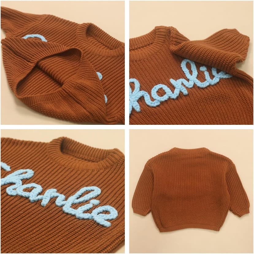 Personalized Baby Sweater with Name,One Birthday Gift,Custom Name Embroidered Knit Sweater,Newborn Baby Girl Boy Sweater,Monogrammed Newborn Gifts