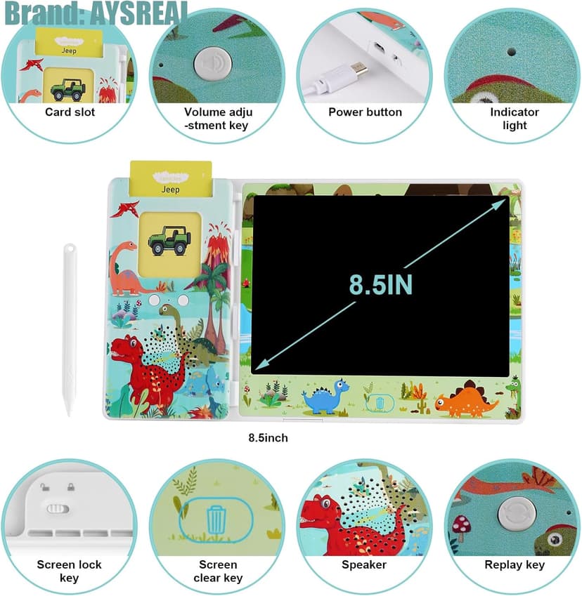 Talking Flash Cards with LCD Writing Tablet, Autism Sensory Toys for Autistic Children, Speech Therapy Toys, 224 Sight Words Educational Learning Toddler Toys for 3 4 5 6 Year Old