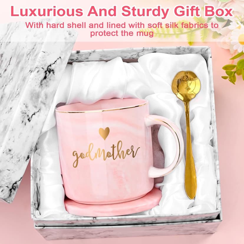 YHRJWN Godmother Proposal Gift, Will You Be My Godmother, Quieres Ser Mi Madrina, Christmas Mothers Day Birthday God Mother Gifts for Women from Godchild, Aunt Gifts, 12 Oz