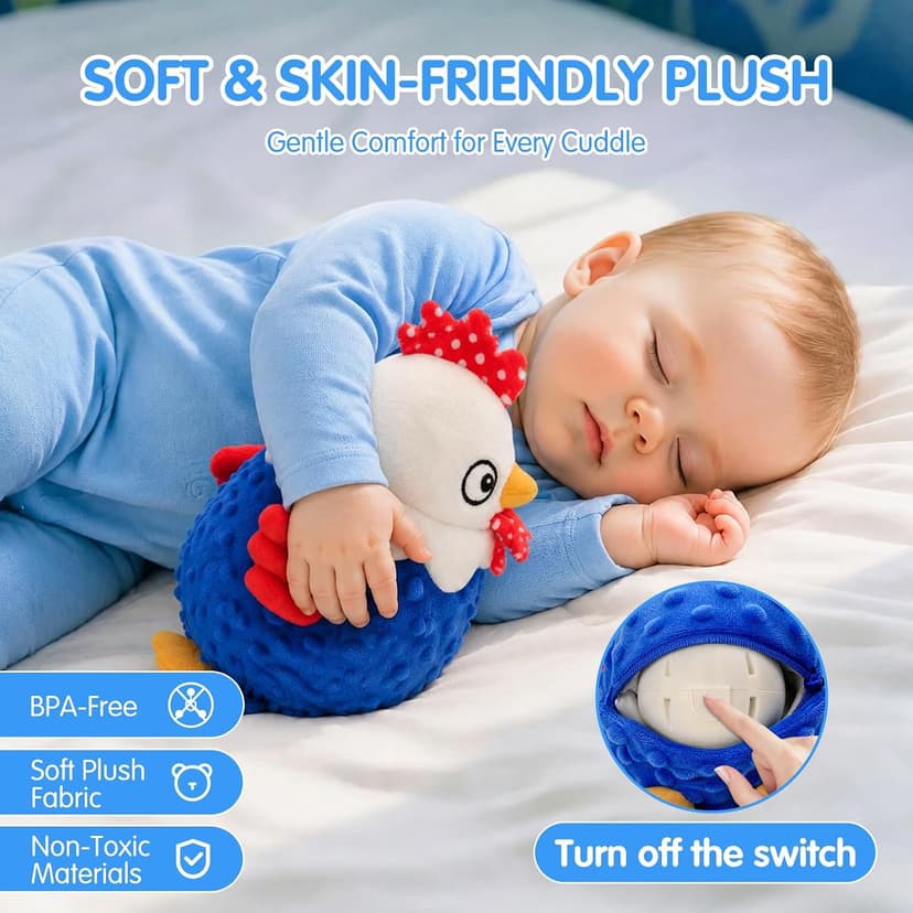 Baby Crawling Toys 40 Songs, USB Rechargeable Moving Toy for Tummy Time, Sensory Play & Baby Shower & 1 Year Old Gifts SAIMAND Baby Toys 12+ Months-Musical Moving Plush Chicken with Voice Replay B0GZ2SP7WS