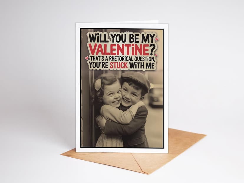 Katie Doodle - Valentine's Day Card for Boyfriend | Handmade in USA | Cute Boyfriend Valentine's Day Gifts, Valentine's Day Gifts for Boyfriend, Funny Valentine Gift for Him -Includes Card & Envelope