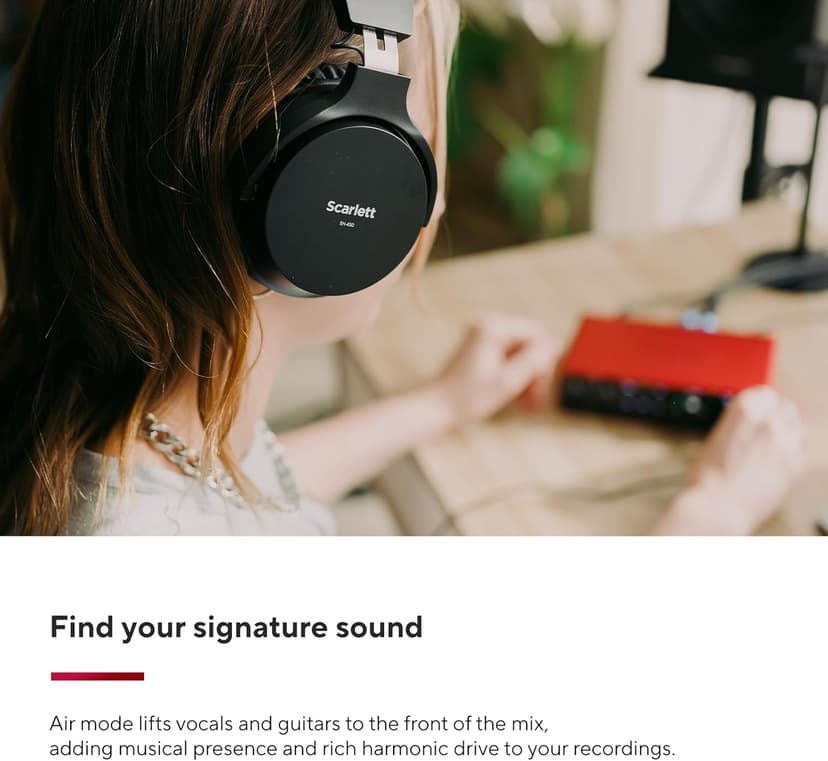 Focusrite Scarlett 2i2 4th Gen USB Audio Interface for Recording, Songwriting, Streaming and Podcasting — High-Fidelity, Studio Quality Recording, and All the Software You Need to Record