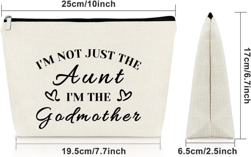 Sazuwu Godmother Aunt Gifts Godmother Gifts from Godchild Baptism Makeup Bag Aunt Christian Proposal Cosmetic Bag Birthday Christmas Mother’s Day Present Travel Pouch
