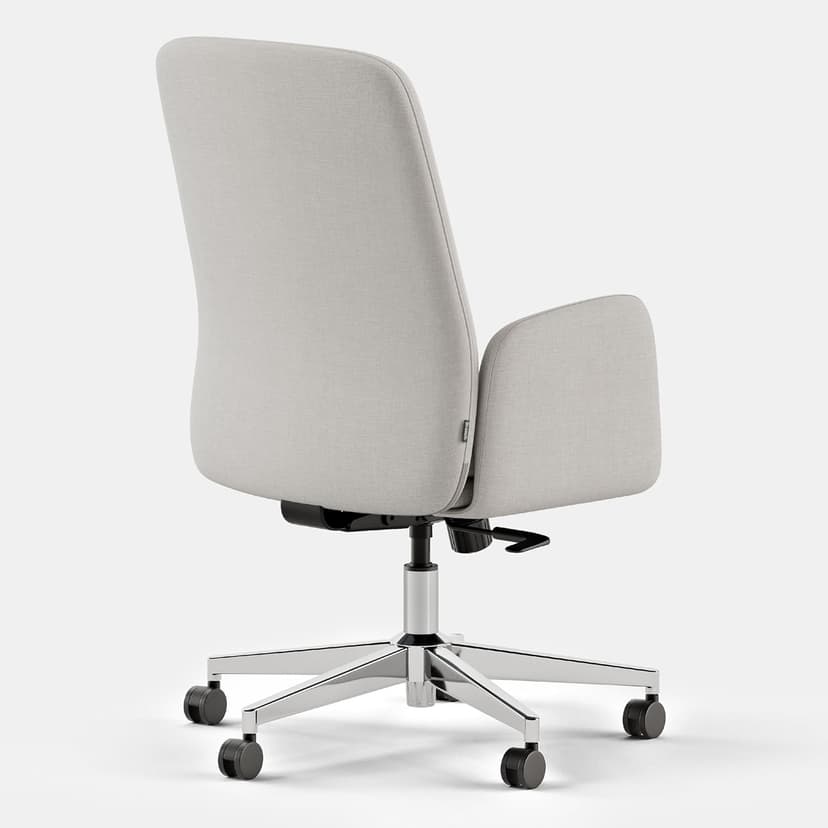 Branch Softside Mid Century Modern Office Chair, Fabric - Removable Arms & High Back Design with Luxury Cloud-Like Comfort - Adjustable Height - Integrated Lumbar Support - Bone