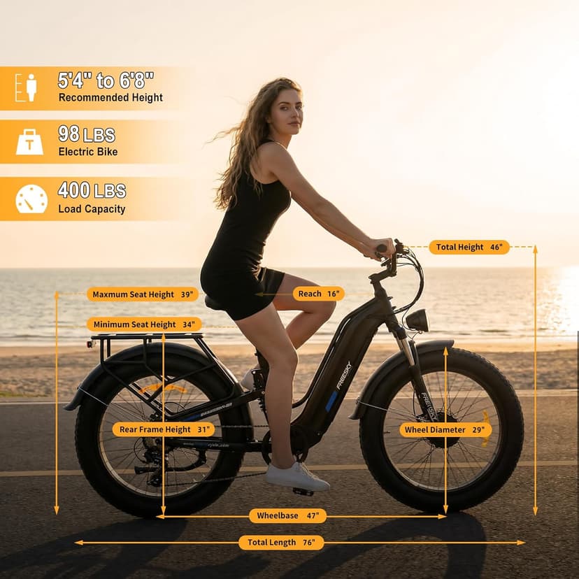 FREESKY Ranger AIR Dual Motor Electric Bike for Adults, 3500W 200NM Fast Ebike,105Miles Long Range E Bike,Full Suspension Electric Mountain Bike, 26'' Fat Tire Electric Bicycle for Man Womens Hunters