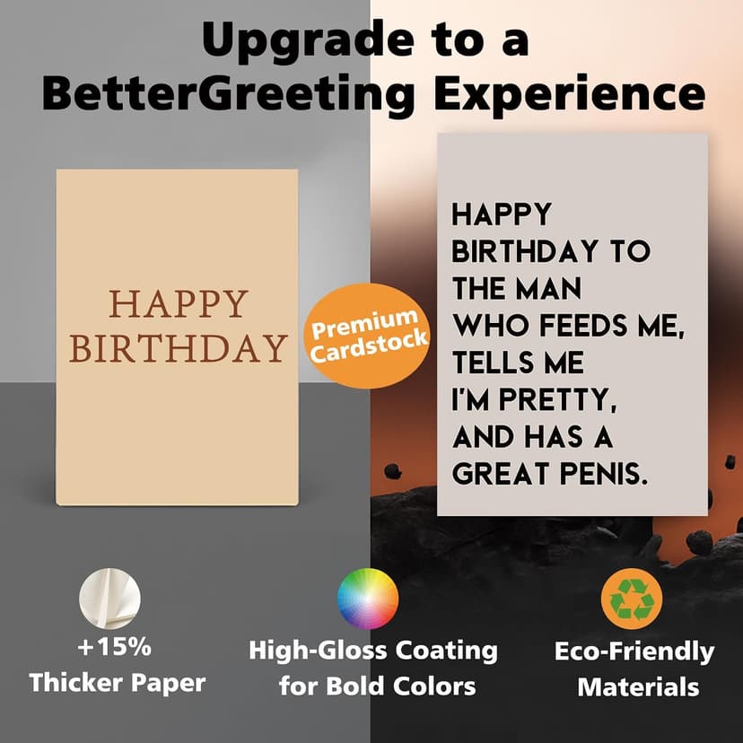 Funny Birthday Card Gift for Men Husband Boyfriend Him,Cheeky and Romantic Bday Card