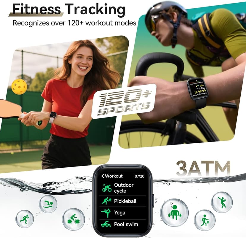 Smart Watches for Women, 1.85" Aleax Bulit-in Smart Watch for Android Phones & iPhones with Calls/Messages/Reminders, 120 Sport Modes Fitness Tracker Watch for Women with Heart Rate/Sleep/SpO2 Monitor