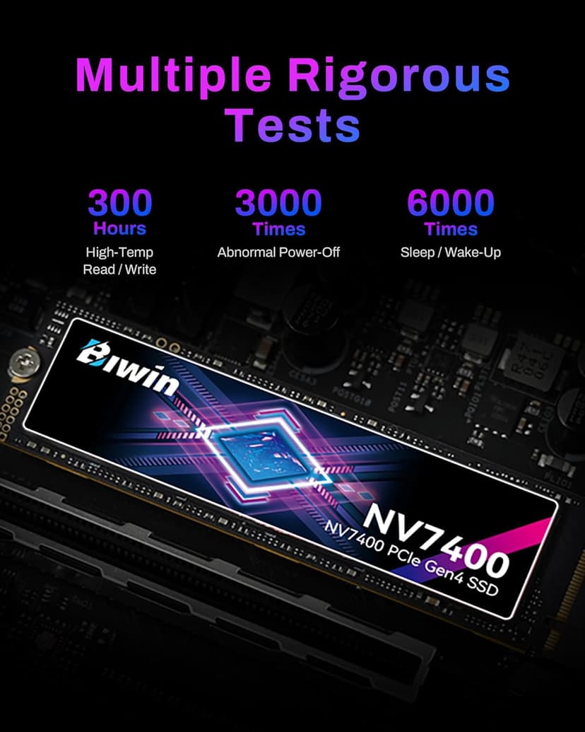 BIWIN Black Opal NV7400 1TB SSD Gen4x4, Read Speed up to 7450MB/s, NVMe M.2 2280 PCIe 4.0 Internal PC Solid State Drive for Laptop/Desktop/PS5