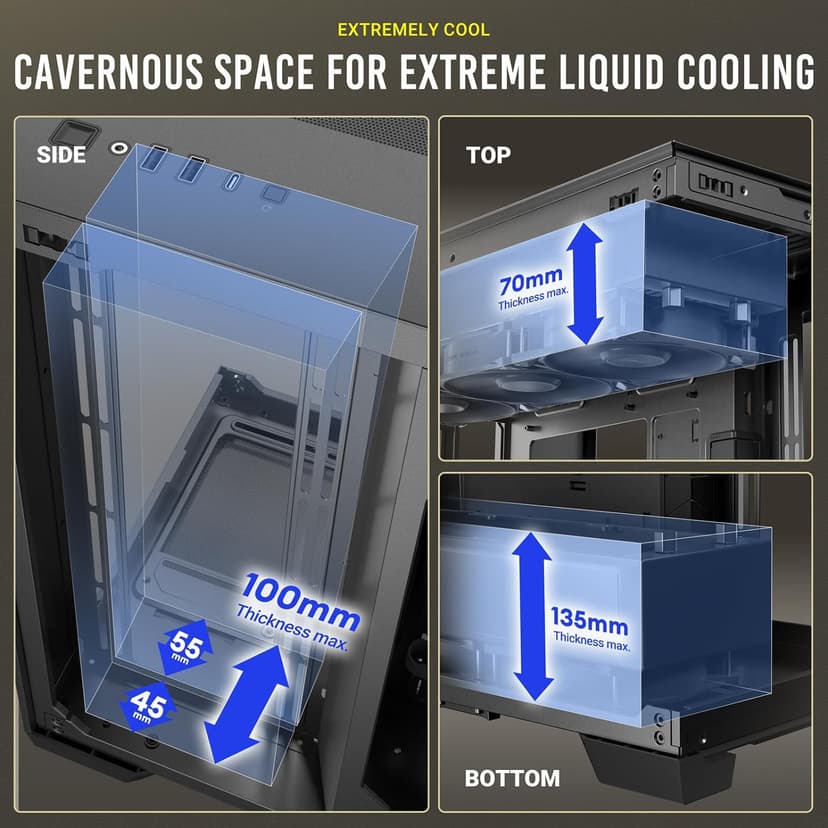 Antec C8 ARGB, 2X TQR 160mm & 1x TQ 140mm ARGB PWM Fans Included,Dual-Chamber Layout, Type-C, 360mm Radiator Support, Seamless TG Front & Side Panels, RTX 40 Compatible, Full-Tower E-ATX PC Case