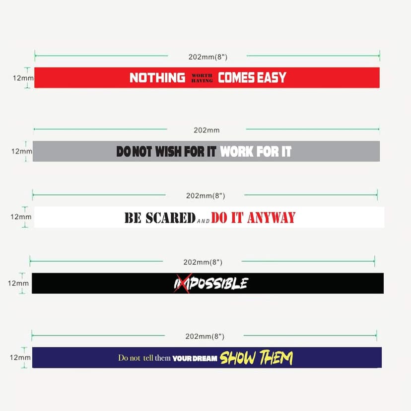 RUANJAI 12 Pack Motivational Wristbands for Men, Women & Teens, 12x8” Silicone Bracelets with Inspirational Quotes, Unisex Adult Design for men, gifts for boys