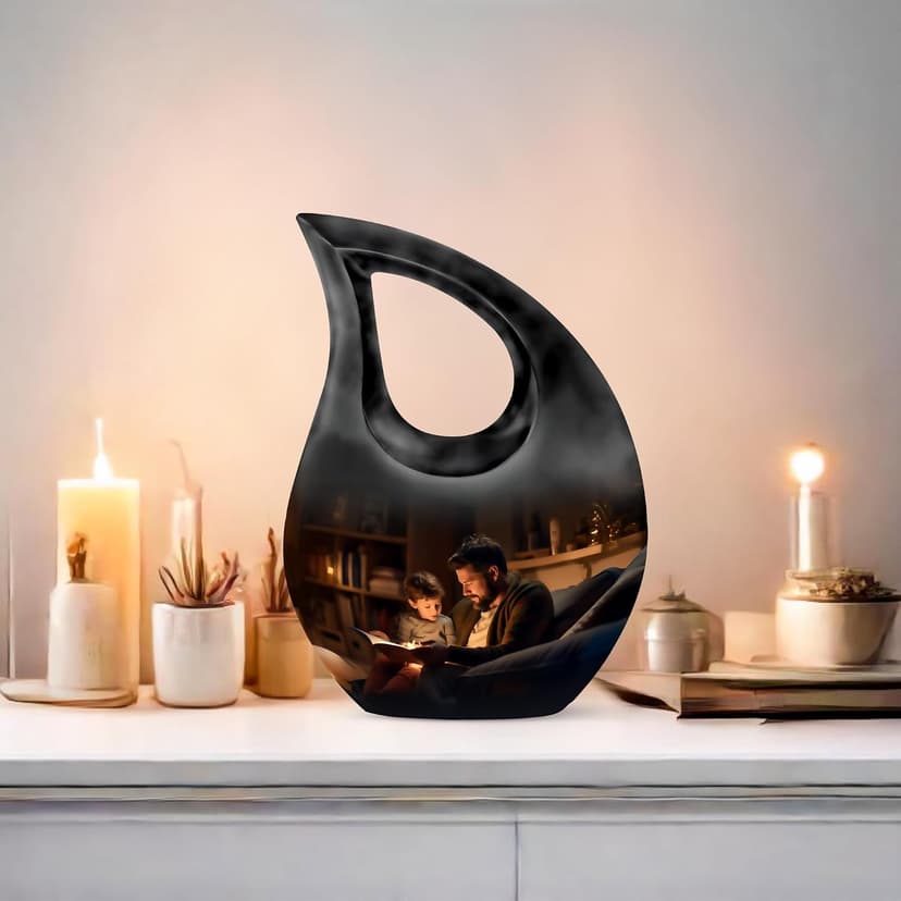 Dad & Son Funeral Tiny Urn for Ashes Adult Male, Drop Keepsake Cremation Burial Urns for Human Ashes, Handcrafted Cremains Containers, Handcrafted Funeral Tiny Memorial Gifts, 3 Inches B0FG372JF2