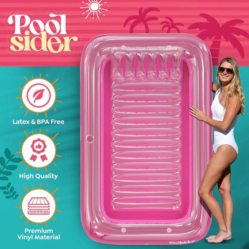 Premium Inflatable Tanning Pool Lounger | Inflatable Tanning Bed for Adults - 4 in 1 Multipurpose Suntan Tub | Pool Floats Adults, Inflatable Pool Float | Tanning Float - Sunbathing Pool Raft
