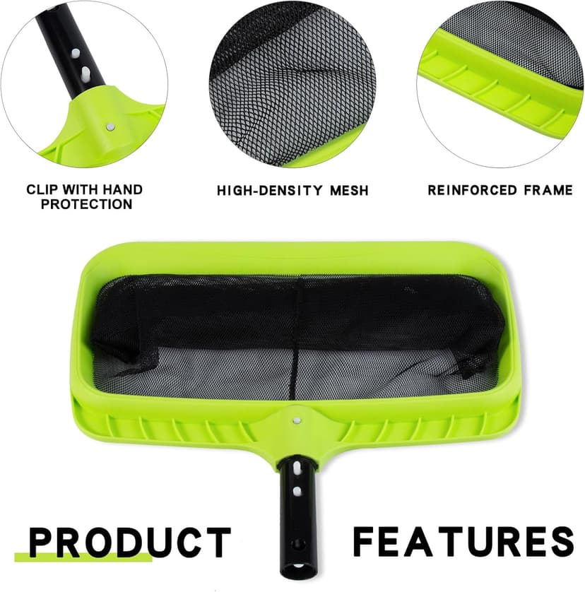 Sepetrel Swimming Pool Leaf Skimmer Net,Reinforced Frame Deep Rake Net